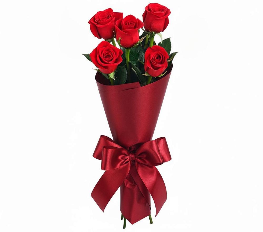 Букет 5 Красных роз Эдлесс Лав в Пригородном Краснодарского края