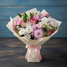 Букет цветов из:  Хризантемы, Альстромерии и Розы #REPLACE_PRED# Пригородном Краснодарского края