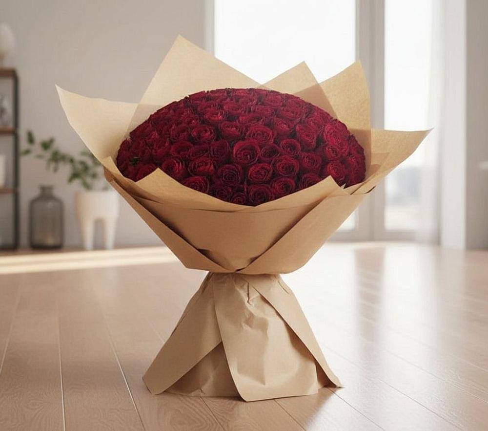 Букет 101 Красная роза в Пригородном Краснодарского края