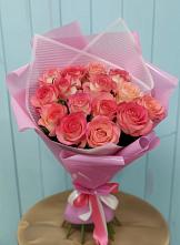 Букет 15 Розовых роз Равель в Пригородном Краснодарского края