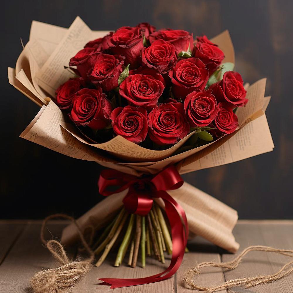 Букет 17 Красных роз Эдлесс Лав в Пригородном Краснодарского края